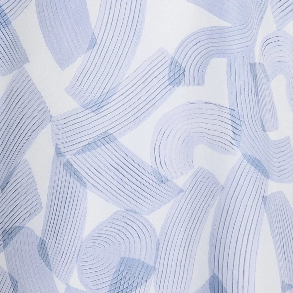 Printed Ruched Front Dress - New With Tags - NEVER WORN - White/Blue Multi - Picture 9 of 9